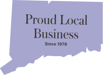 Proud Local Business written over the state of Connecticut