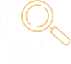Animated tooth with a magnifying glass representing all dental services