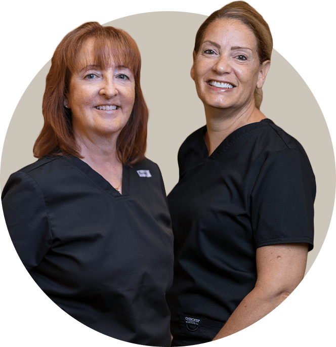 Lead dental hygienists Barbara and Joy