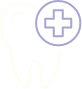 Animated tooth with cross representing emergency dentistry