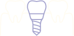 Animated dental implant supported dental crown representing replacement of missing teeth