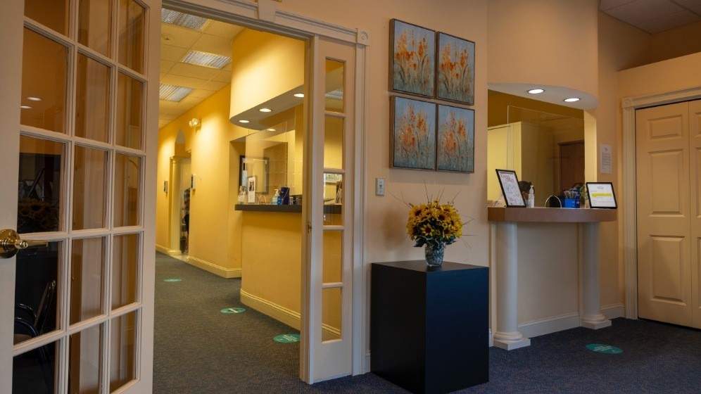 Dental office reception area